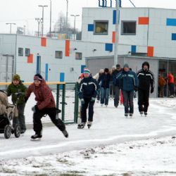 Baseballový stadion v Třebíči se proměnil na bruslařskou dráhu