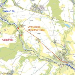 Cyklotrasa od Bradla do Luk uzavřená