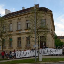 Happening na podporu bývalého hotelu U Nádraží v Telči
