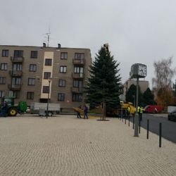 Na ždíreckém náměstí už stojí vánoční strom