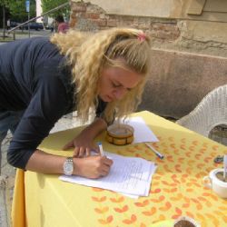 Petiční kavárna Na Růžku v Telči