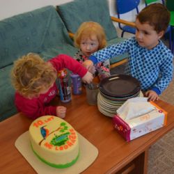 Na oslavě narozenin nechyběl v Ledči nad Sázavou ani dort s ledňáčkem