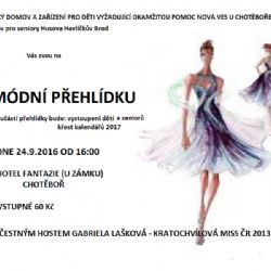 Módní přehlídka a křest kalendářů pro rok 2017 v Chotěboři