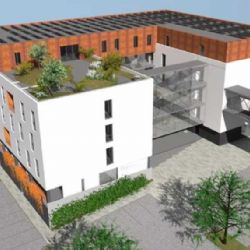 Nová budova: Rekonstrukce, parkovací místa a zahrada na střeše