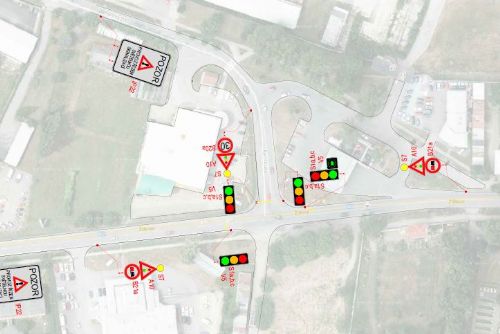 Foto: Dočasné semafory se v pátek objeví u benzínky ONO v Jihlavě